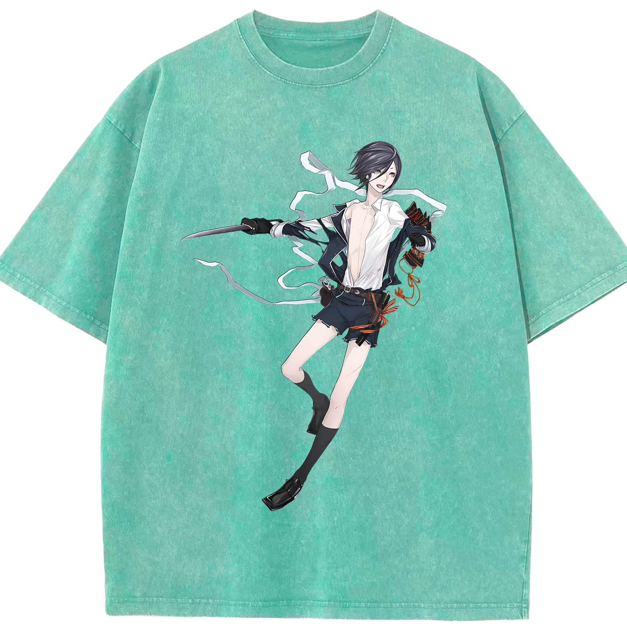 （画像用） 刀剣乱舞 Touken Ranbu 綿100% ヴィンテージ風 半袖Tシャツ（フロントプリント）